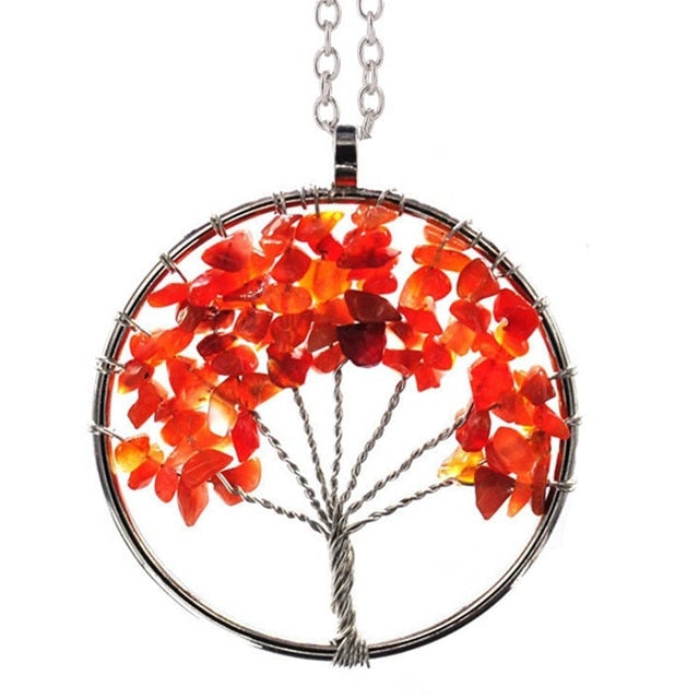 Healing Crystals Quartz Tree of Life Necklace