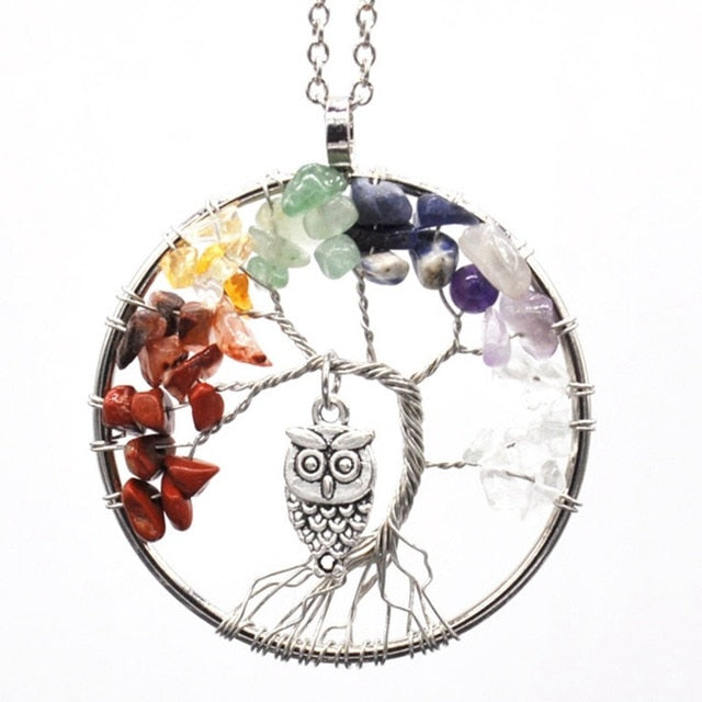 Healing Crystals Quartz Tree of Life Necklace