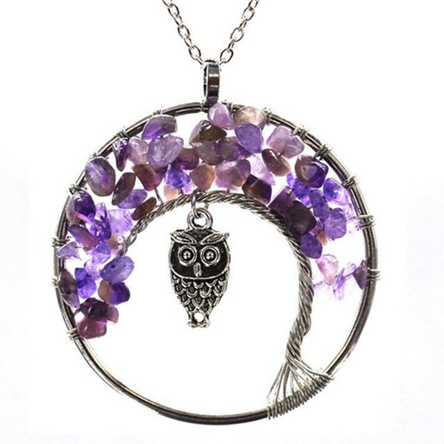 Healing Crystals Quartz Tree of Life Necklace