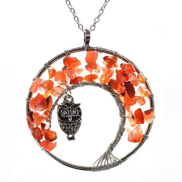 Healing Crystals Quartz Tree of Life Necklace