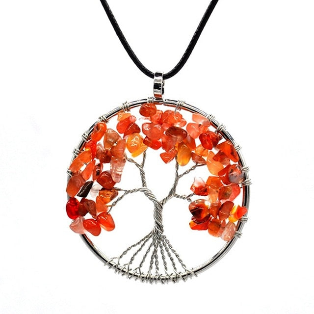 Healing Crystals Quartz Tree of Life Necklace