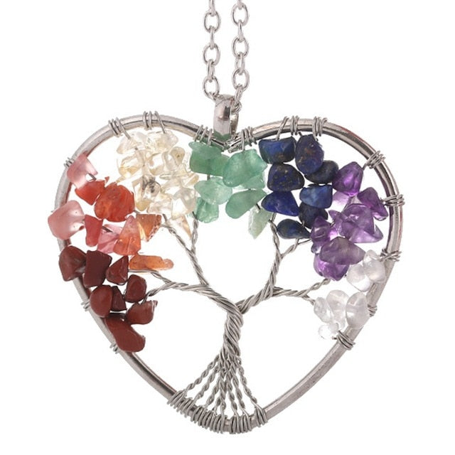 Healing Crystals Quartz Tree of Life Necklace