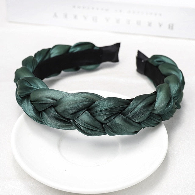 Silk Fashion Headband Padded Braided Hairband