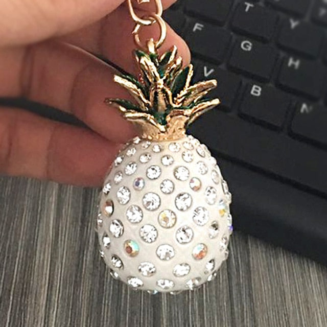 Cubic Zirconia Pineapple Keychain
