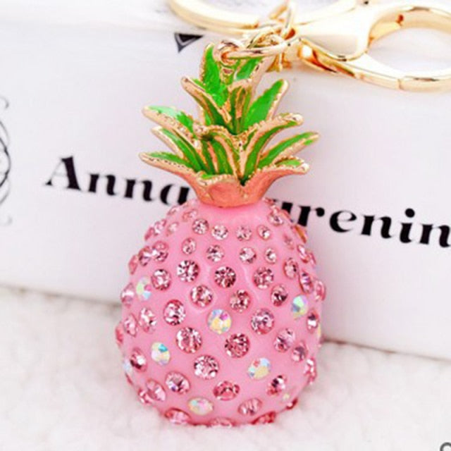 Cubic Zirconia Pineapple Keychain