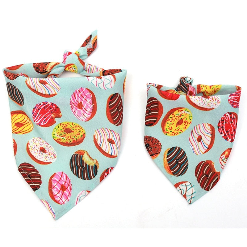 Cat Dog Bandana Bibs Colorful Donut Scarf Collar