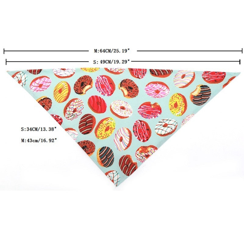 Cat Dog Bandana Bibs Colorful Donut Scarf Collar