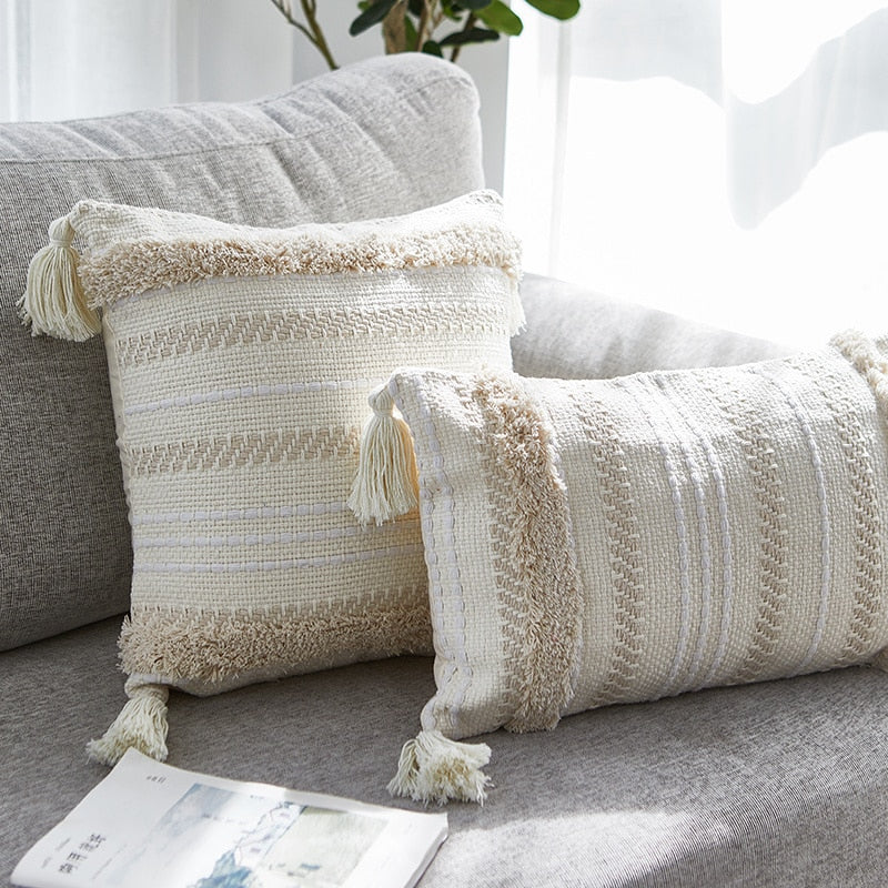 45*45 Nordic Throw Tassel Pillow Cover