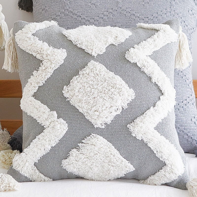 45*45 Nordic Throw Tassel Pillow Cover