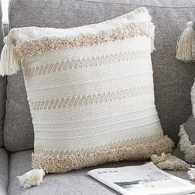 45*45 Nordic Throw Tassel Pillow Cover