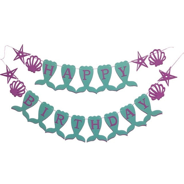 Mermaid Party Supplies Balloon Banner Decor