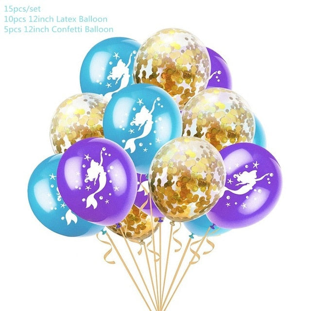 Mermaid Party Supplies Balloon Banner Decor