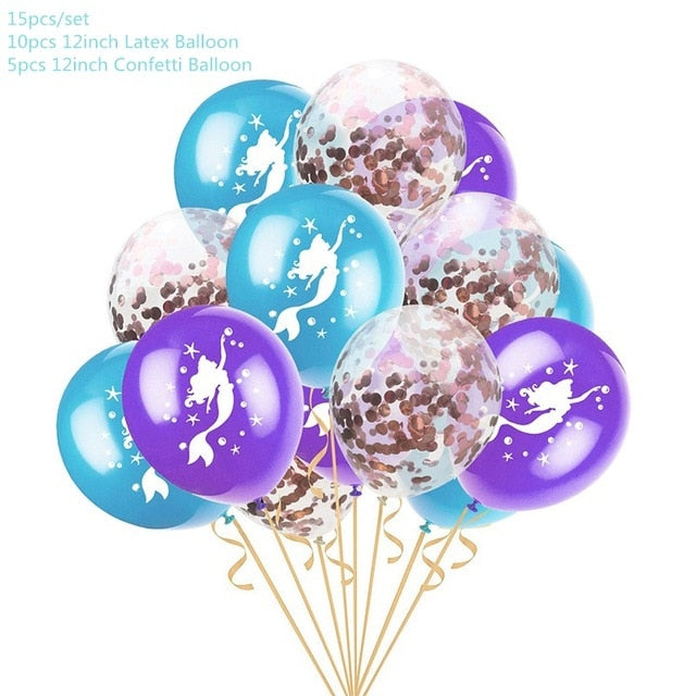 Mermaid Party Supplies Balloon Banner Decor