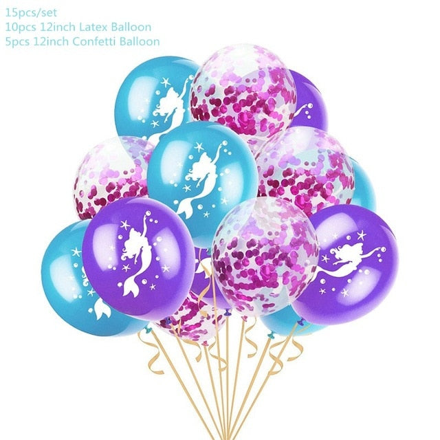 Mermaid Party Supplies Balloon Banner Decor