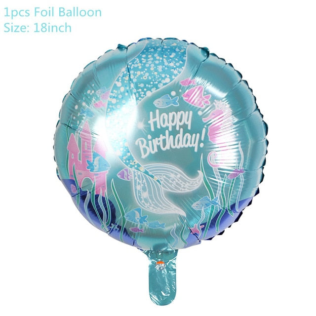 Mermaid Party Supplies Balloon Banner Decor