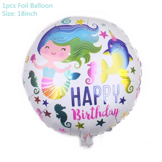 Mermaid Party Supplies Balloon Banner Decor