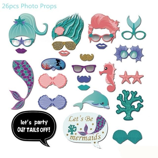 Mermaid Party Supplies Balloon Banner Decor