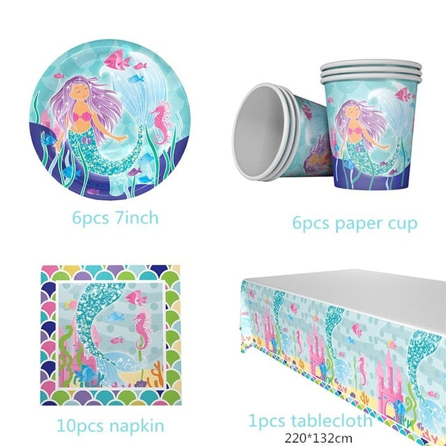 Mermaid Party Supplies Balloon Banner Decor