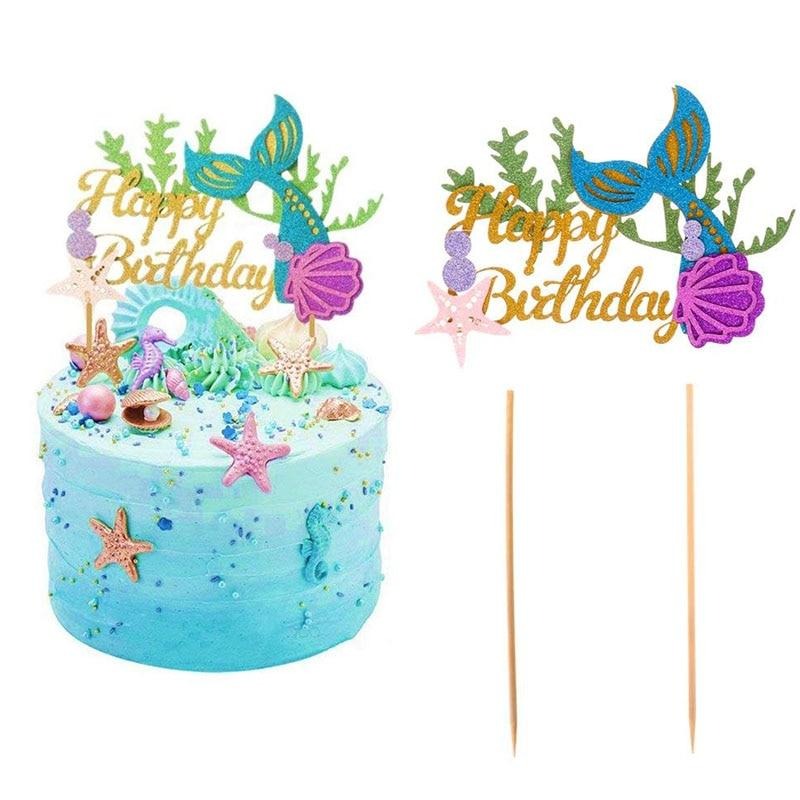 Mermaid Party Decorations Birthday Cake Topper & Ballons
