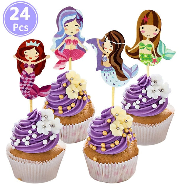 Mermaid Party Decorations Birthday Cake Topper & Ballons
