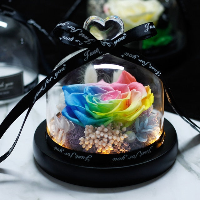 Beauty and Beast Eternal Rose Night Light Glass Dome