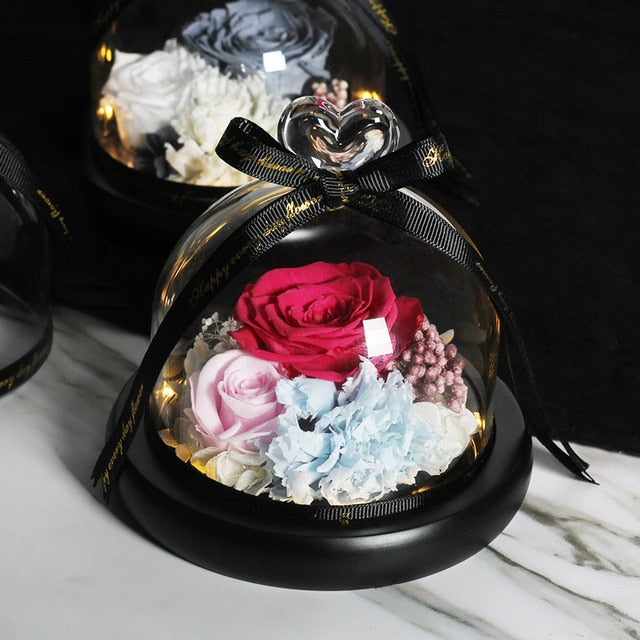 Beauty and Beast Eternal Rose Night Light Glass Dome