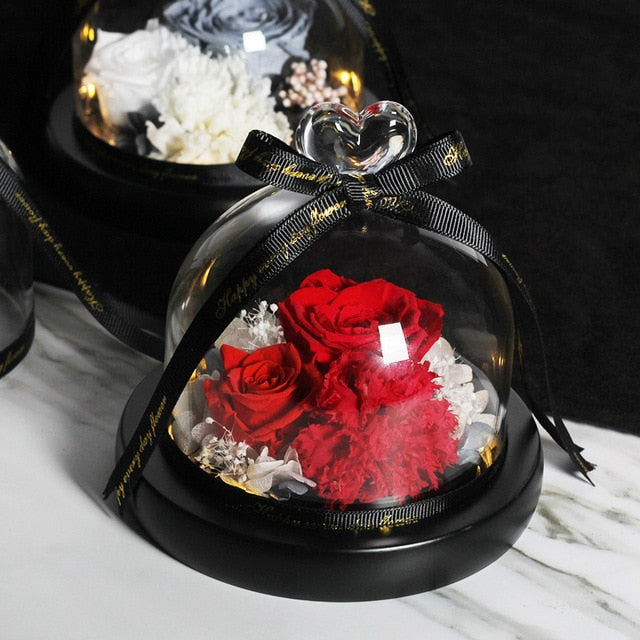 Beauty and Beast Eternal Rose Night Light Glass Dome