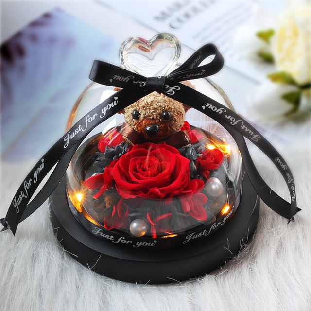 Beauty and Beast Eternal Rose Night Light Glass Dome