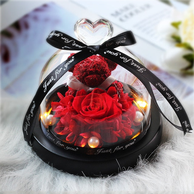 Beauty and Beast Eternal Rose Night Light Glass Dome