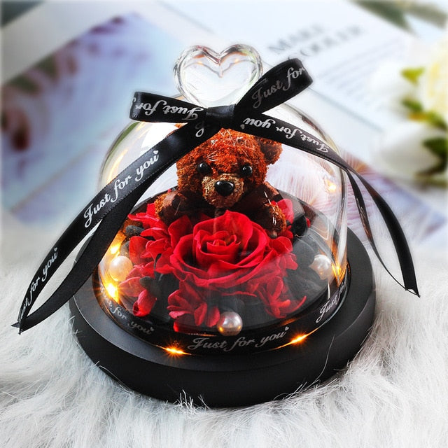 Beauty and Beast Eternal Rose Night Light Glass Dome