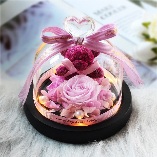 Beauty and Beast Eternal Rose Night Light Glass Dome