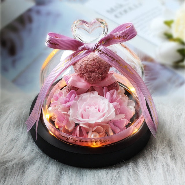 Beauty and Beast Eternal Rose Night Light Glass Dome