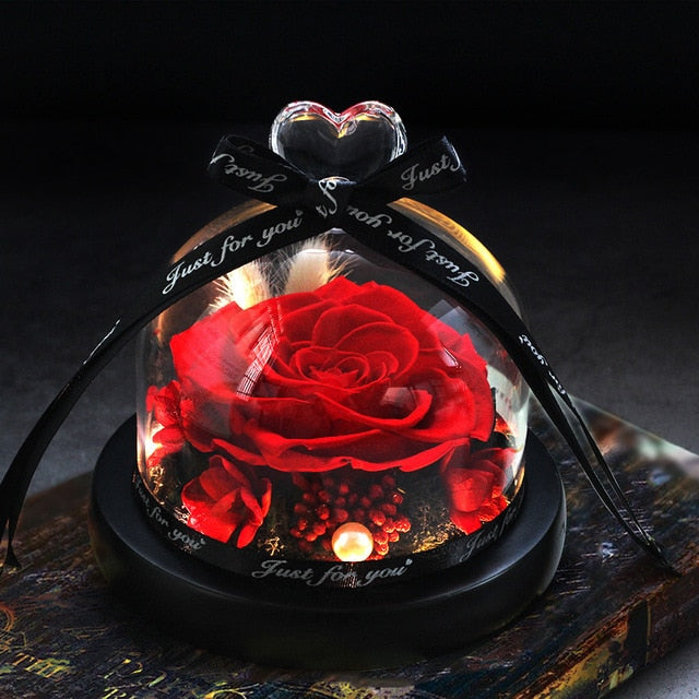 Beauty and Beast Eternal Rose Night Light Glass Dome