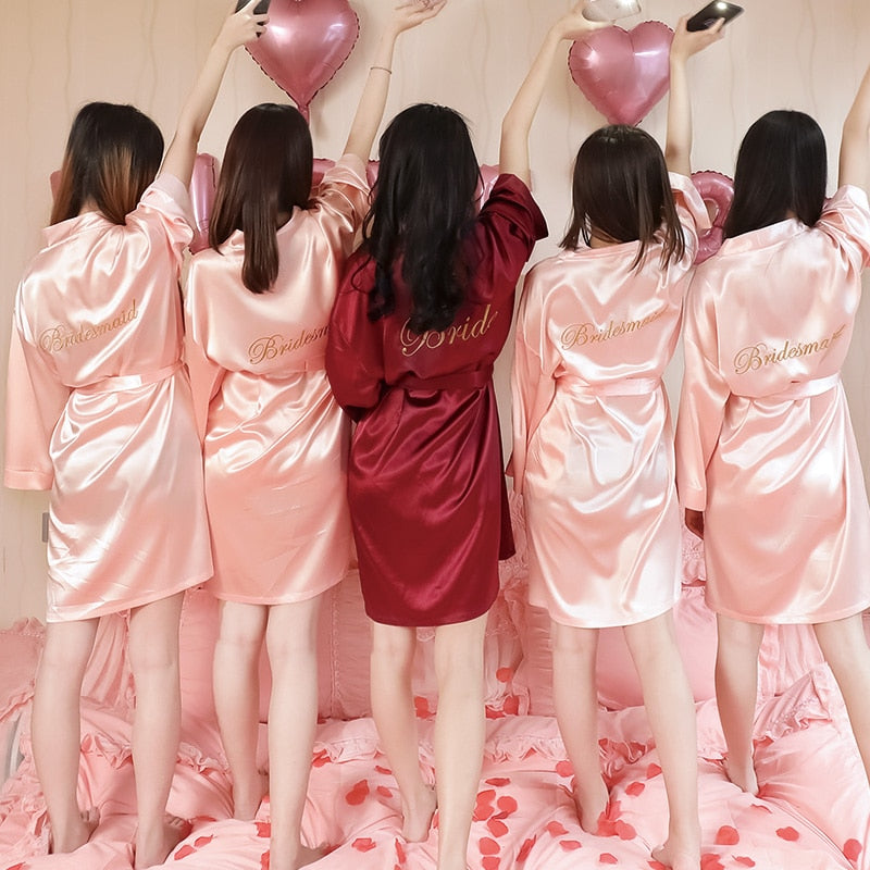 Bride Bridesmaid Kimono Bathrobe