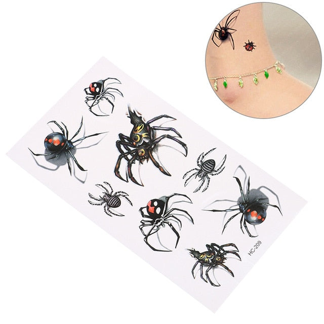 Skull Moth Rose Waterproof Temporary Tattoo