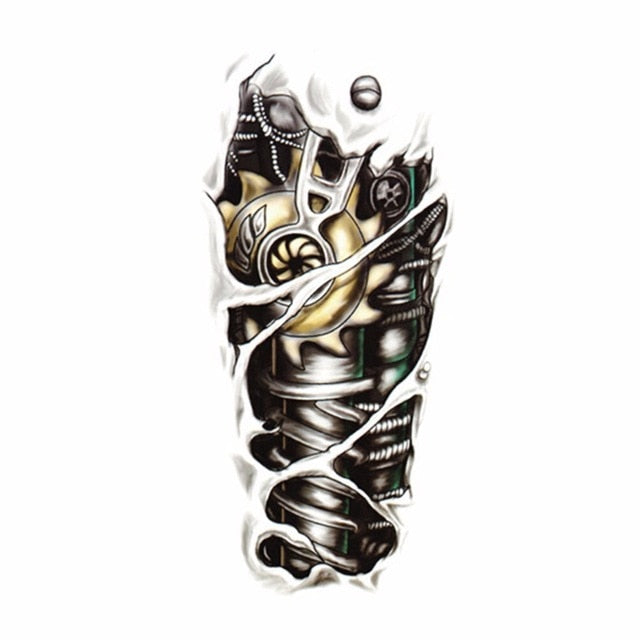 Skull Moth Rose Waterproof Temporary Tattoo