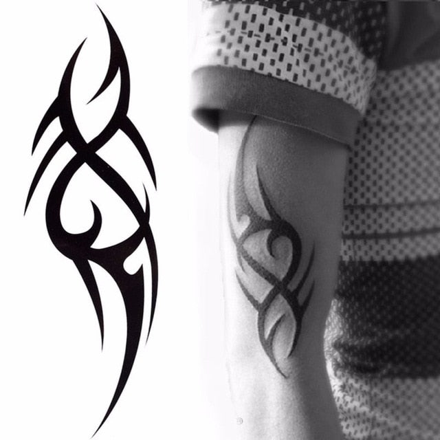 Skull Moth Rose Waterproof Temporary Tattoo