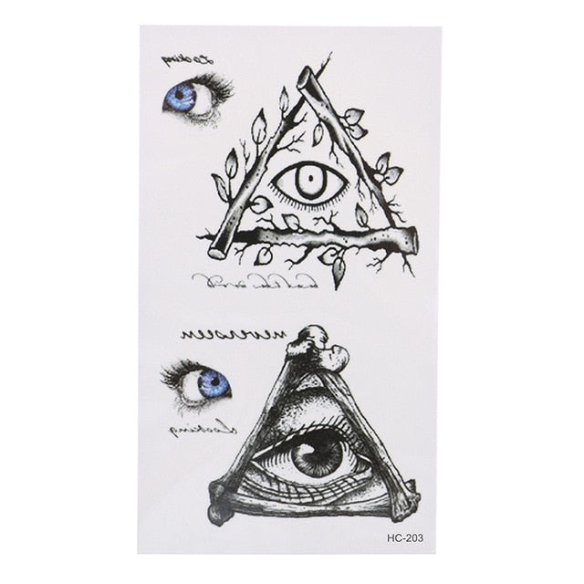 Skull Moth Rose Waterproof Temporary Tattoo