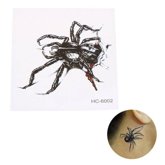 Skull Moth Rose Waterproof Temporary Tattoo