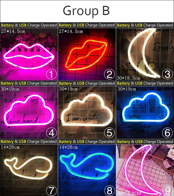 LED Neon Light Colorful Rainbow Sign Lamp Decoration Gift