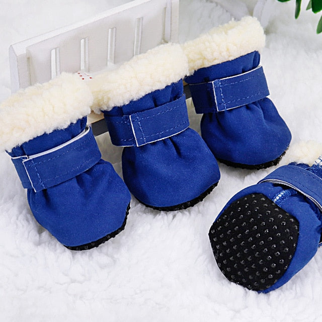 4pcs Pet Dog Shoes Winter Boots Socks Anti-slip