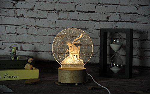 LED 3D Moon Night Light Unicorn Lamp