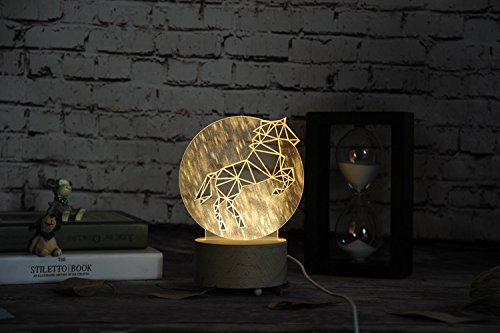 LED 3D Moon Night Light Unicorn Lamp