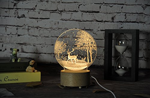 LED 3D Moon Night Light Unicorn Lamp