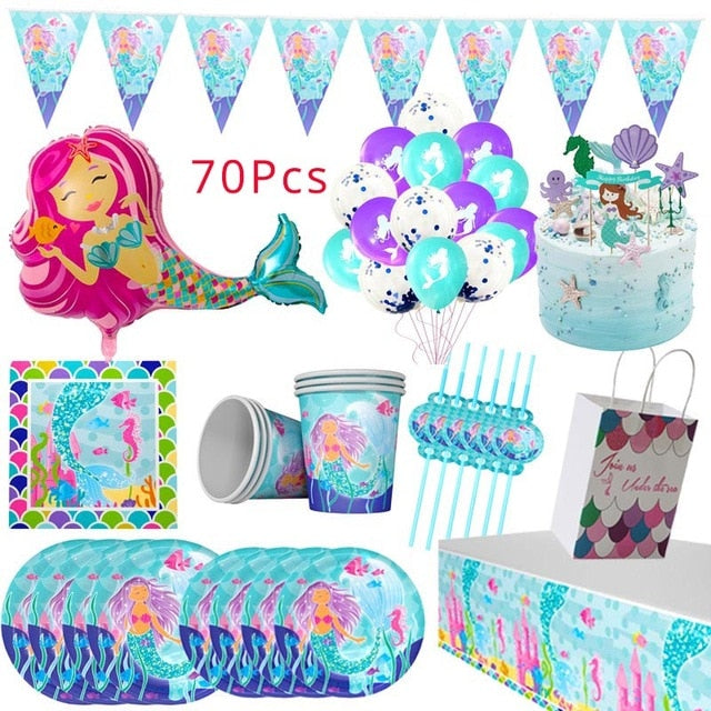 Little Mermaid Party Decor Birthday Supplies