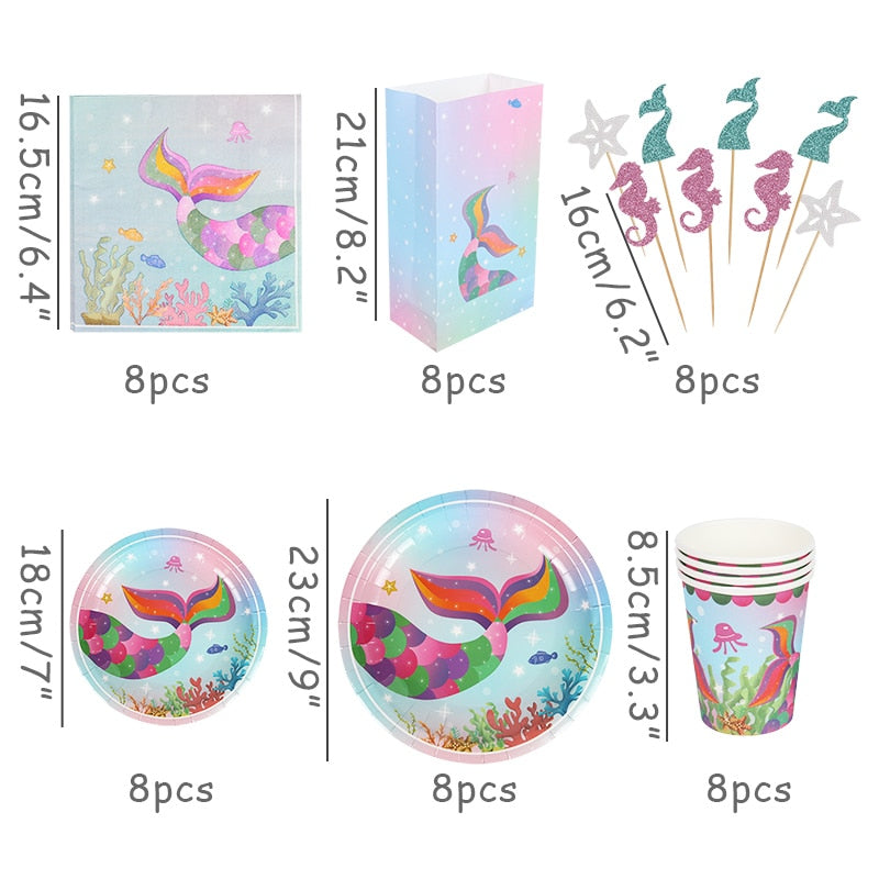 Little Mermaid Party Decor Birthday Supplies