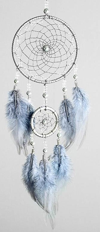 2 Ring Dream Catcher With Feather Wall Decor