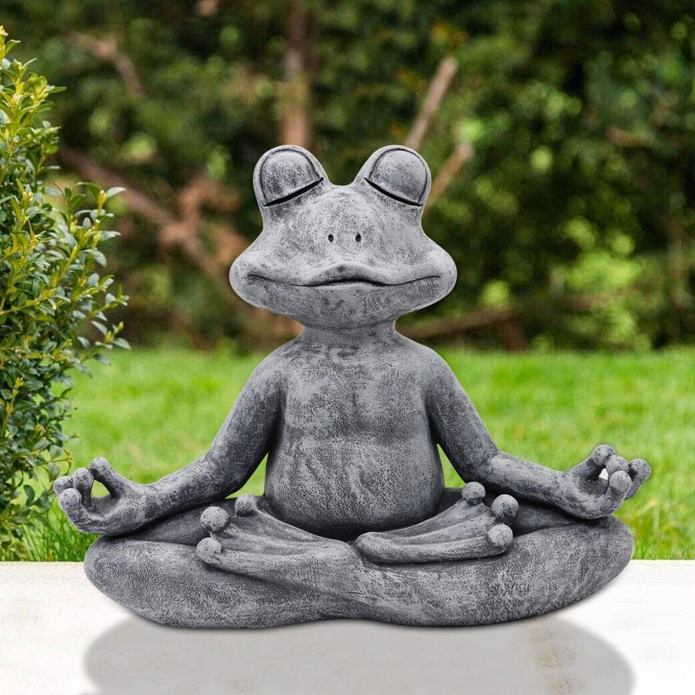 Meditating Zen Yoga Garden Frog Outdoor Sculpture