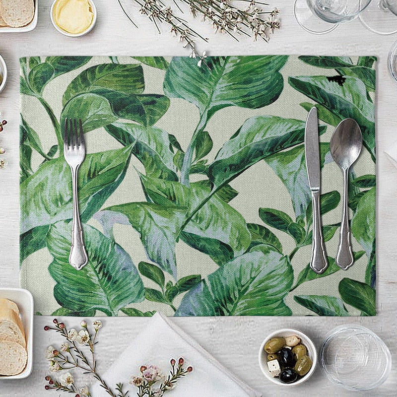 1 Pcs Green Leaf Placemat