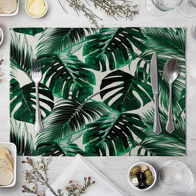 1 Pcs Green Leaf Placemat